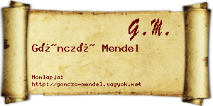Göncző Mendel névjegykártya